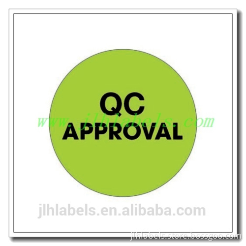 "QCAPPROVAL"Sticker Label,fluorescent color ,2" circle diameter ,500 labels/roll